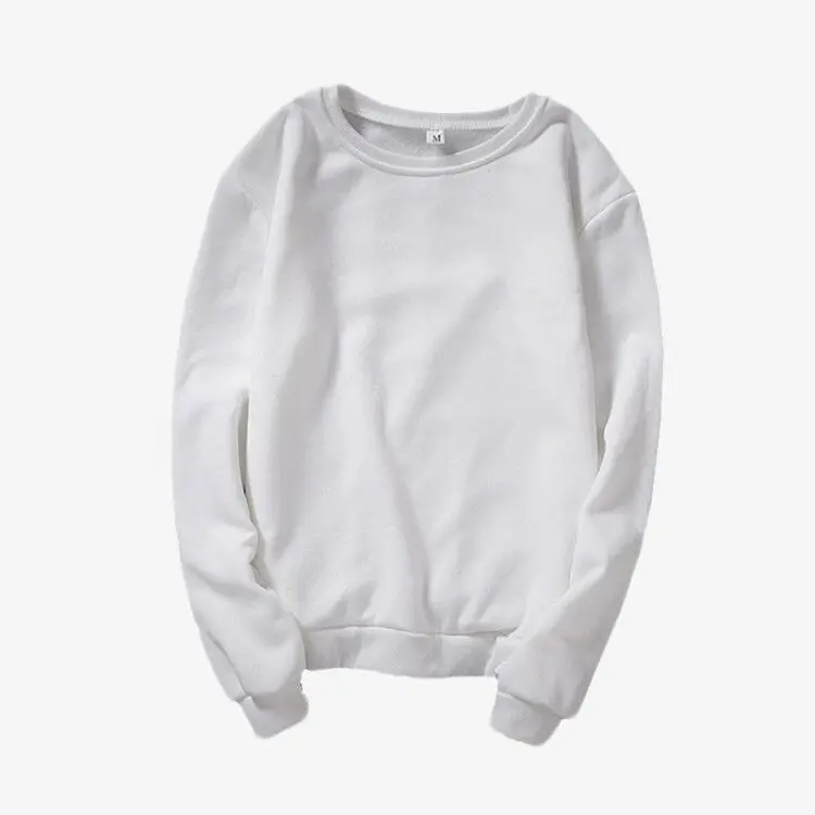 Hoodies Women Autumn VOGUE Printing solid color Sweatshirt O Neck Pullover Winter Female Tracksuit Plus Size Clothing - Цвет: White
