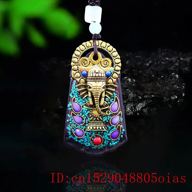 Ожерелье с подвеской в виде слона из сандалового дерева натуральный Модный