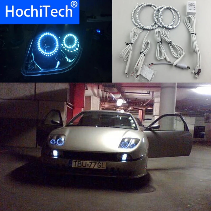Для fiat coupe RGB светодиодный налобный фонарь halo angel eyes kit автостайлинг аксессуары 1993