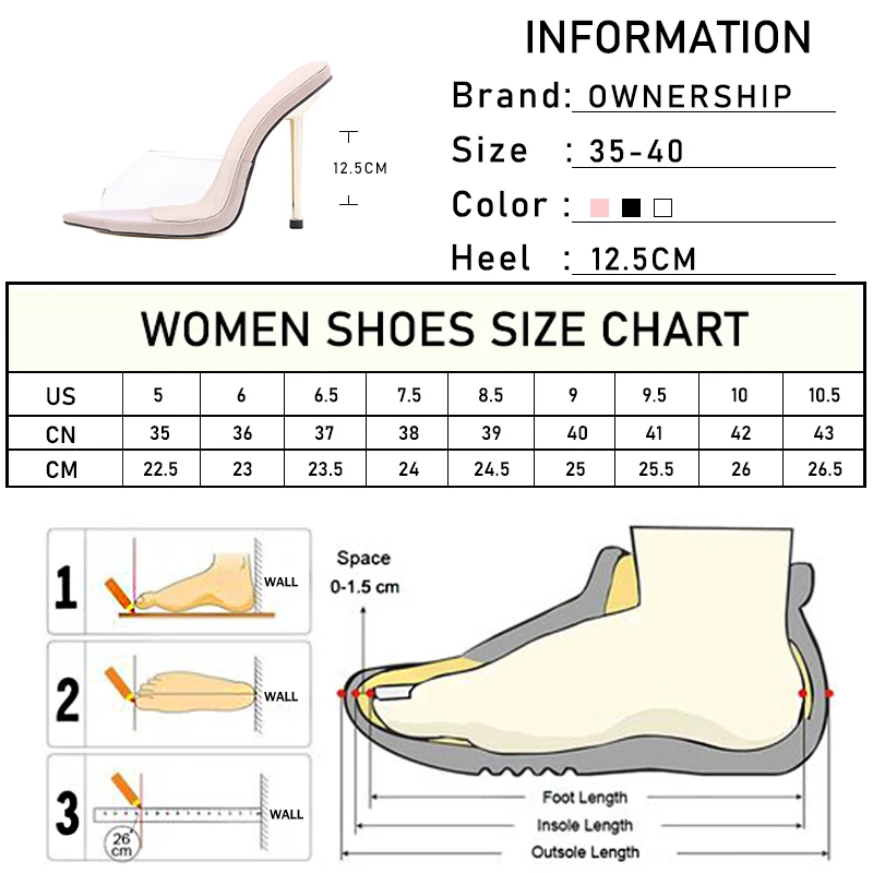 

2021 Women's Summer Slippers Ladies Peep Toe Thin High Heels Female Transparent Party Shoes Women Sexy Slides Woman Footwear
