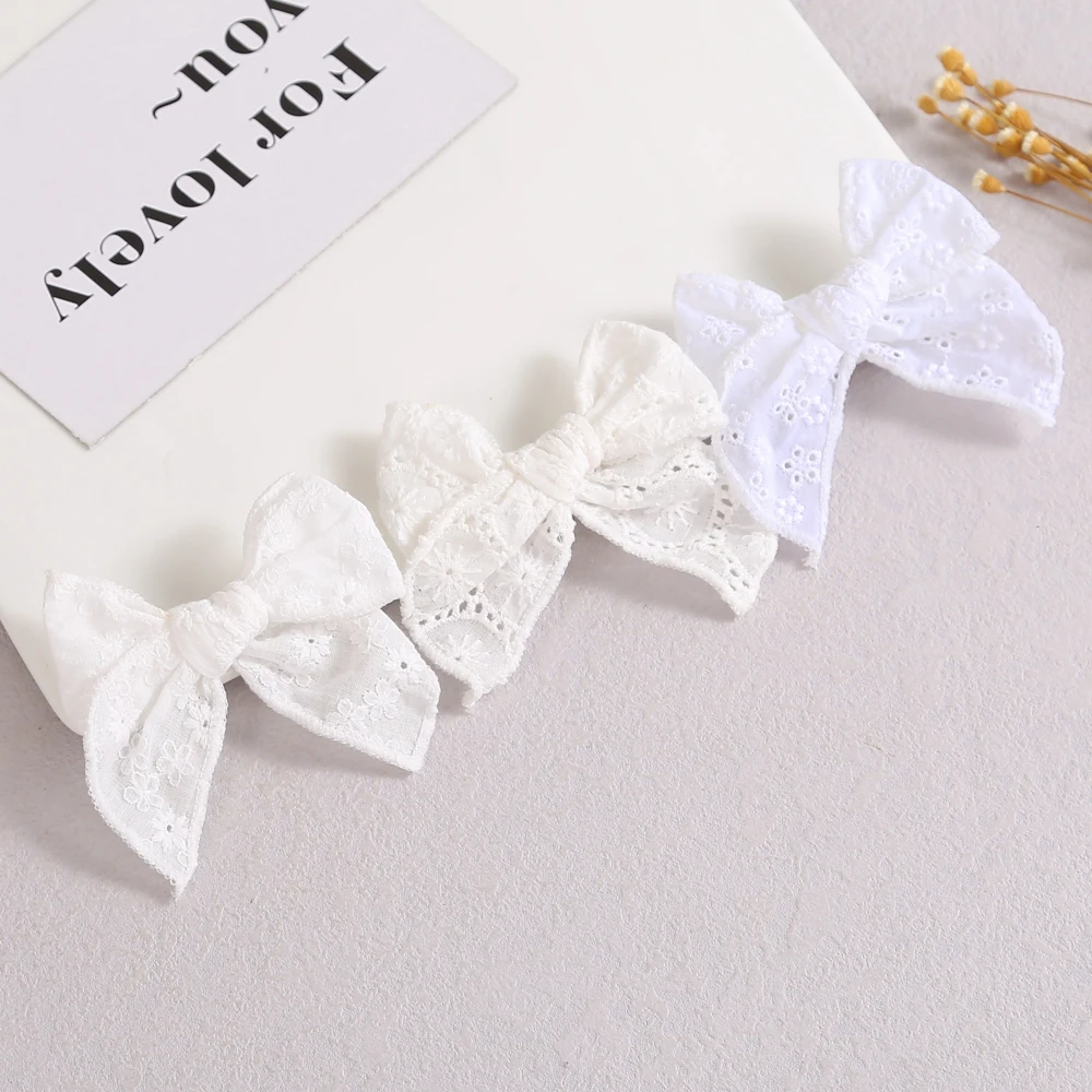 

White Lace Bow Hair Clips Korean CottoWhite Bow Hair Pins Big Barrette Hairpin Hair Clip For Children Hair Accessories Kids Gift