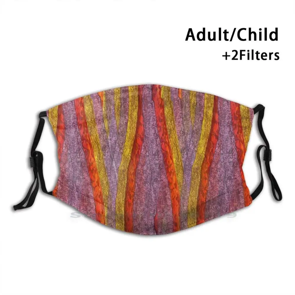 

Orange Gold Pink Flickering Flames Abstract Pattern Print Reusable Mask Pm2.5 Filter Face Mask Kids Gold Orange Dusky Pink