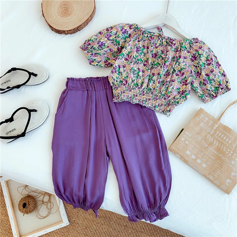 

Baby Girls Clothes Set Summer Kids Clothes Girls Floral T-shirt+Pants Toddler Girls Outfits Tracksuit Suit For Children Clothes