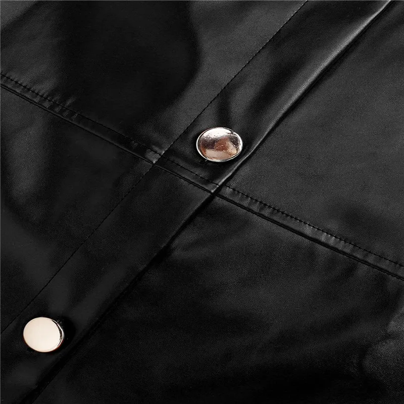 

2020 Women PU Leather Mid-calf A-line Skirt Ladies Summer Casual Elegant Solid Black Button High Waist Skirts Wholesale