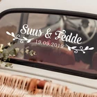 Виниловые наклейки для автомобиля, свадебные наклейки, Настраиваемые имена, дата-арт, съемный Свадебный постер, Настенная Наклейка на окно W378