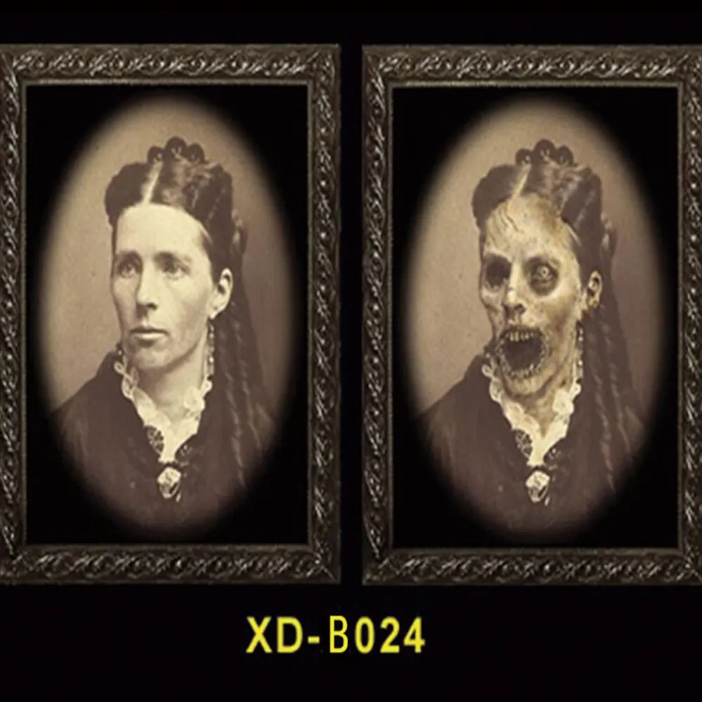 O 3D призрак фоторамка ужас Картинки Рамки изменение уход за кожей лица призрак Хэллоуин вечерние Декор декоративный реквизит на Хэллоуин - Цвет: O