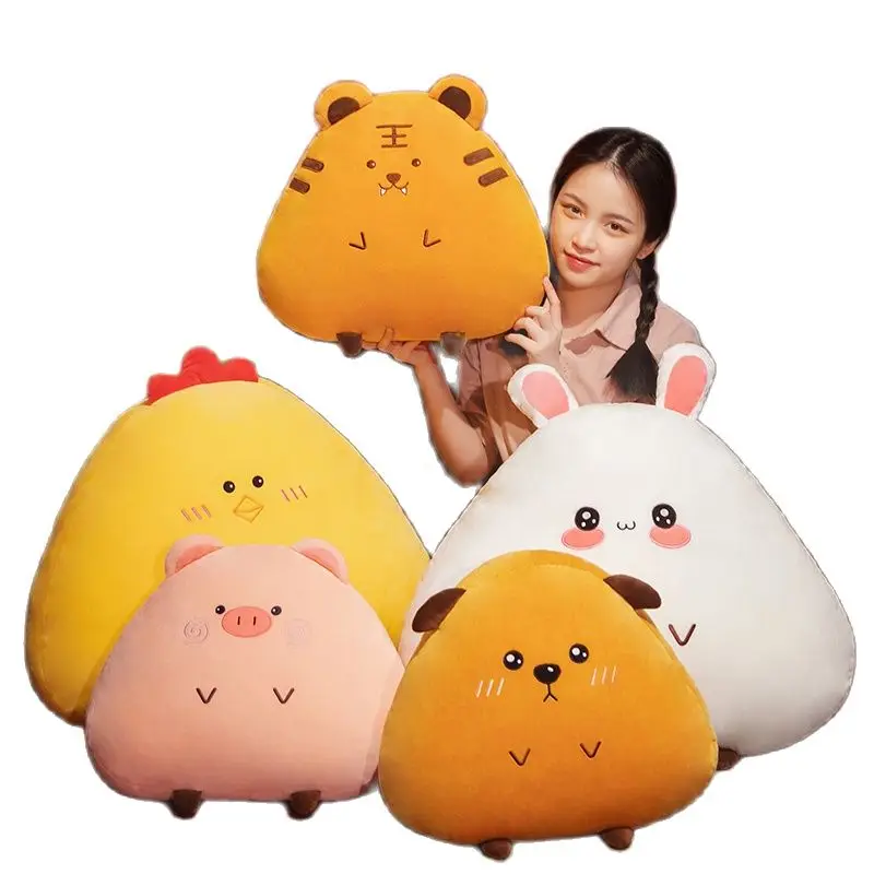 

45/65cm Creative Down Cotton Plush Rabbit Chick Toys Stuffed Dog Pig Tiger Pillow Kawaii Dolls for Baby Boys Present