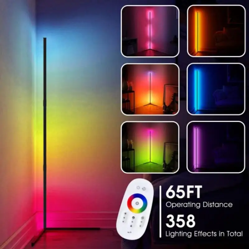 

Светодиодный напольный светильник 40x40x140 см с цветным RGB-пультом дистанционного управления, 20 Вт, Круглый напольный светильник, комнатный ат...