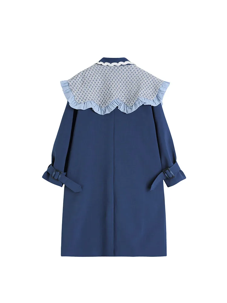 Женский двубортный Тренч во французском стиле свободная винтажная ветровка с