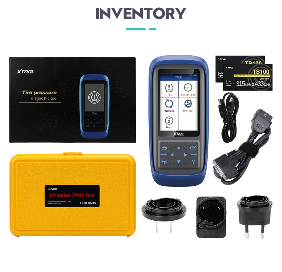 

OBD2 XTOOL TP150 Tire Pressure Monitoring System OBD2 TPMS Diagnostic Scanner Tool TPMS Program With 15&433 MHZ Sensor