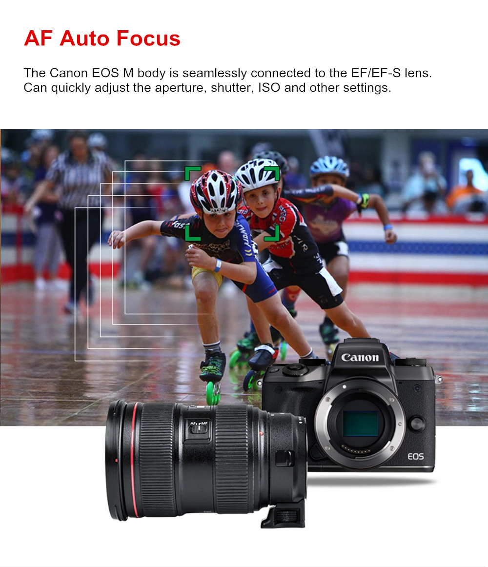 Электронный адаптер для объектива Viltrox EF-EOSM с автофокусом для объектива Canon EOS EF EF-S для камеры EOS M EF-M M2 M3 M5 M6 M10 M50 M100