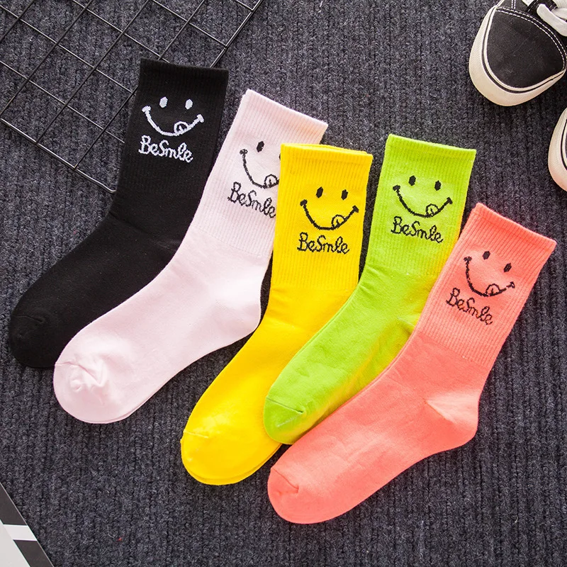 5 pair 5 пар, креативные высококачественные модные женские носки Харадзюку, хлопковые спортивные носки с рисунком, радужные Повседневные носки - Цвет: 5 pair