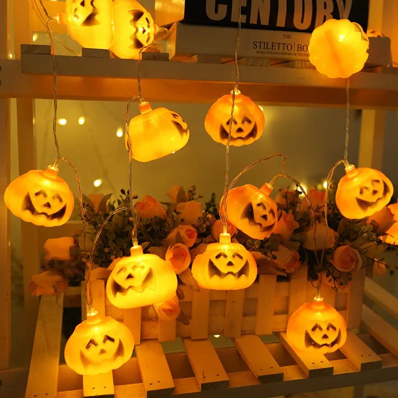 Halloween Pumpkin LED String Lights 1.5m 3m 6m Garden Home Party Outdoor Decoration Lantern Light Battery USB Fairy Garlands