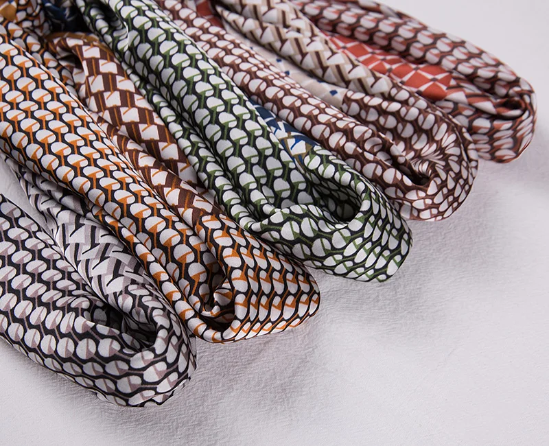 

New Silk Scarf Square Silk Scarves Neck Chief Plaid Graphic Printed Fashion Neck Hair Scarf Men Tie Drop Shipping
