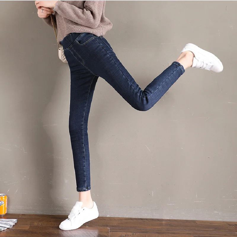 

Soft High Waist Women'S Trousers Denim Streetwear Jean Vintage Girls Jeans Woman Pants Pencil Slim Stretch Femme Pantalon Mujer