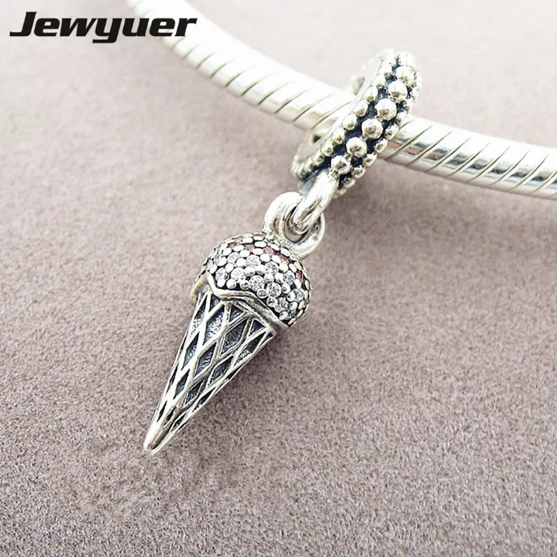 

sterling-silver-jewelry Ice cream charms 925 sterling silver jewelry charm fit beads bracelet necklace diy fine jewelry DA153