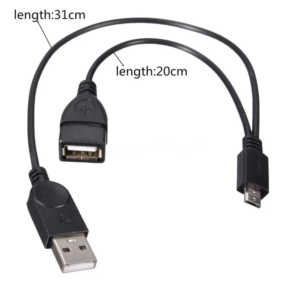 

OTG Host Power Splitter Y Micro USB Male to USB Male Female Adapter Cable Cord High Speed USB 2.0 certified cable.