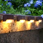 148 шт. светодиодный подсветка лестницы на солнечной лампы Водонепроницаемый наружный забор светильник садовый светильник s путь дворик шаг лампа солнечного света теплый белый светильник