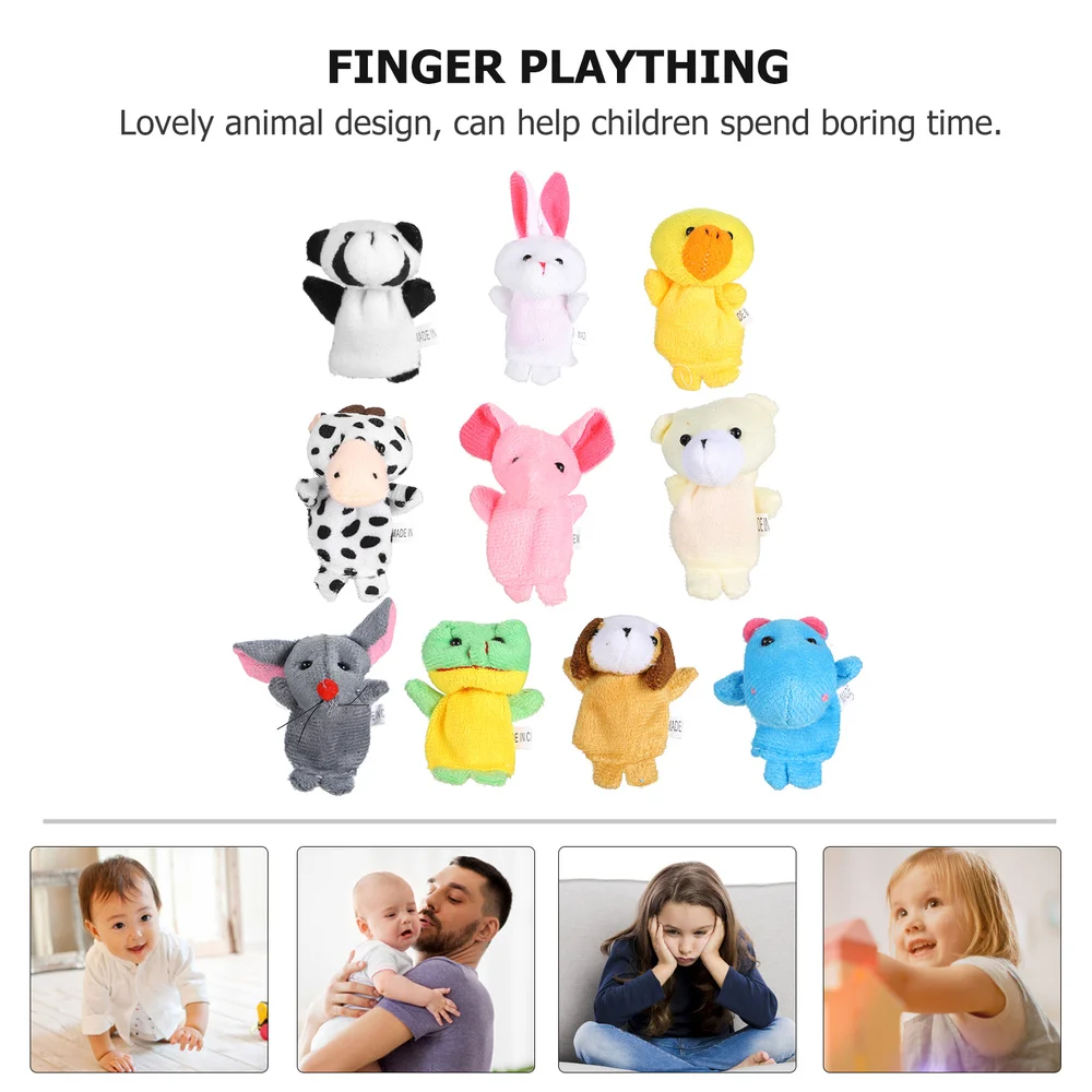 

10pcs Kid Animal Finger Puppets Adorable Animal Doll (Random Style)