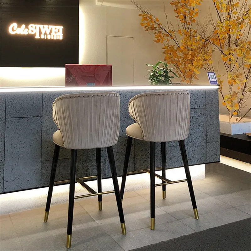 Nordic Кухня стул барный из массива дерева бытовой высокий светильник