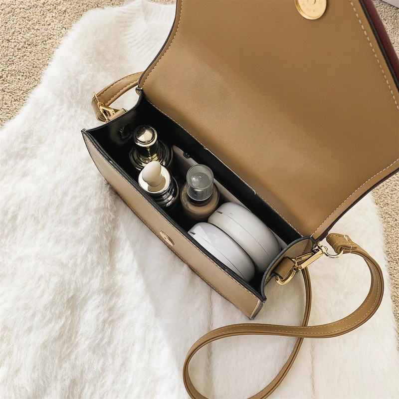 

2020 New Solid Color Square Handbag Trend PU Women Small Shoulder Bags Classic Texture Ladies Messenger Crossbody Bag Sac A Main