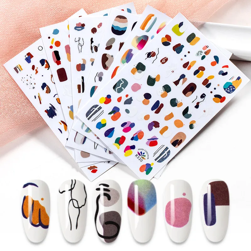 

Новые 3D наклейки для ногтей в стиле ретро, наклейки для ногтей, фольга для дизайна, модные наклейки для маникюра