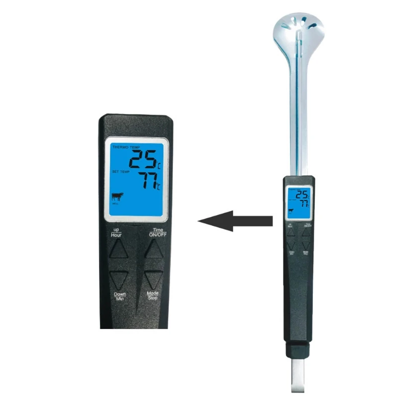 

4X7B Mini Stainless Steel Meat Clip Thermometer Hot Temperature Oven Displays for Home Kitchen Baking Supplies,-50-300℃（℃）