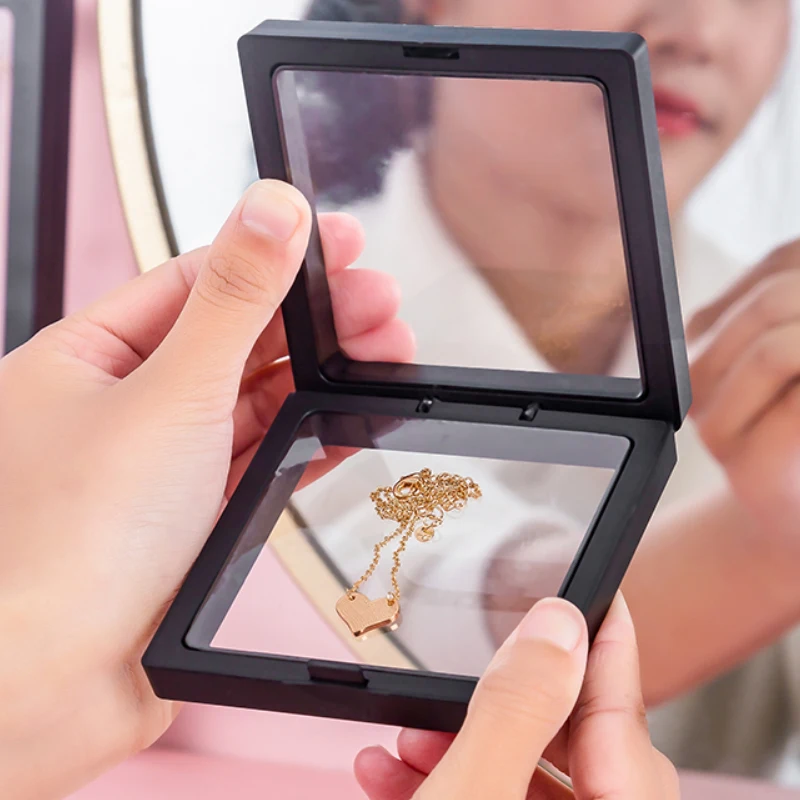

3D Floating Display Case Stands Holder Suspension Storage for Pendant Necklace Bracelet Ring Coin Jewelry Pin
