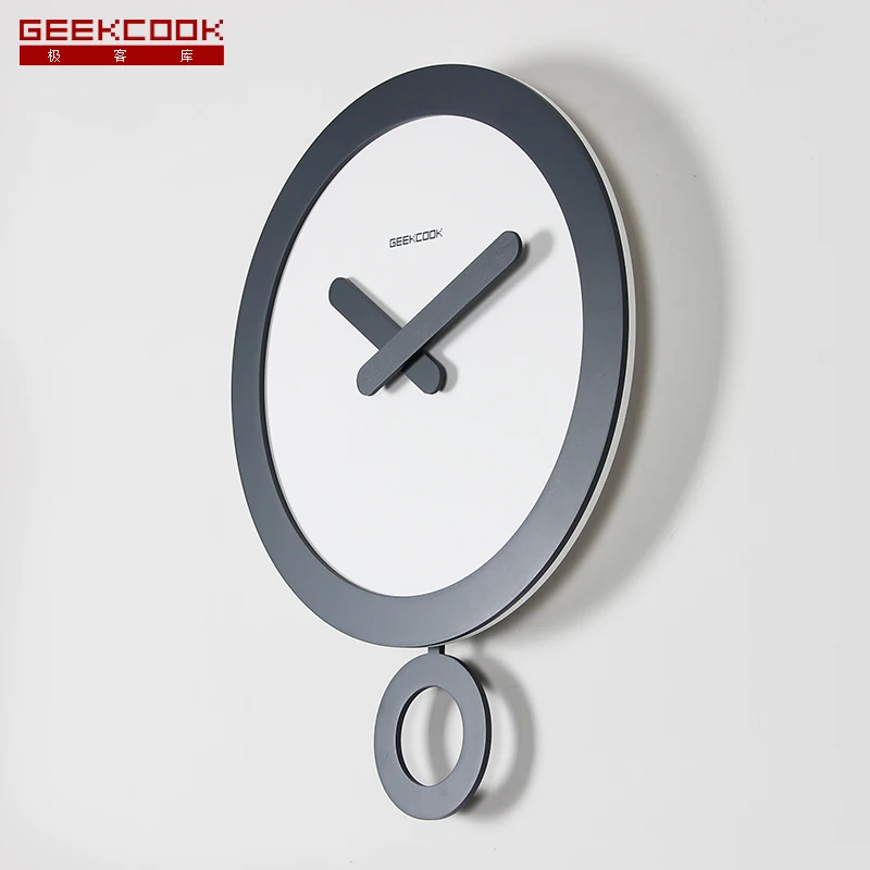 Современные креативные настенные часы деревянные с маятником 3d домашний декор