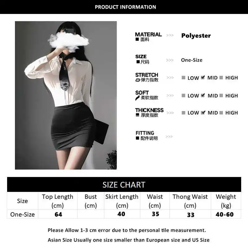

Sexy female erotic lingerie teacher cosplay dress-up dress-through long sleeves sack hip skirt uniform secretary kawaii suit