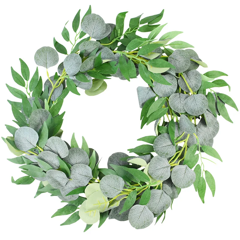 

200cm Leaves Eucalyptus Wreath Artificial Eucalyptus Garland Hanging Rattan Wedding Greenery Home Party Decor Photography Prop