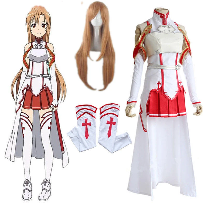 Аниме меч искусство онлайн Асуна Юки платье косплей костюмы униформа для