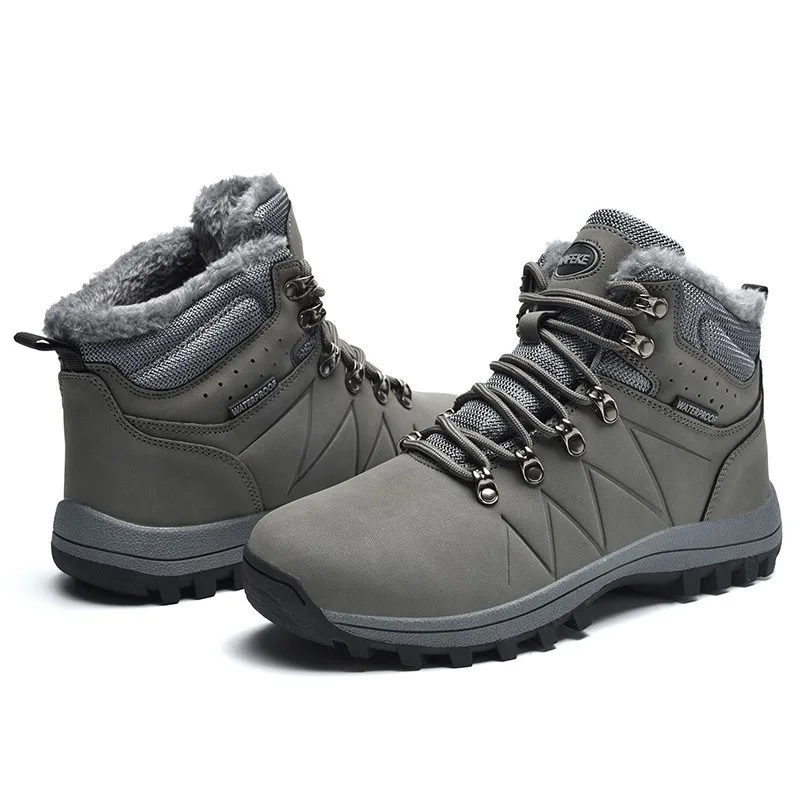 Winter Sneakers For Men Women High Top Outdoor Trekking Walking Hiking Sports Shoes Warm Plush Anti Skid Camping Snow Boots