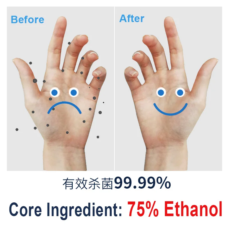 48 шт. 75% спирт антибактериальное дезинфицирующее средство для рук портативное