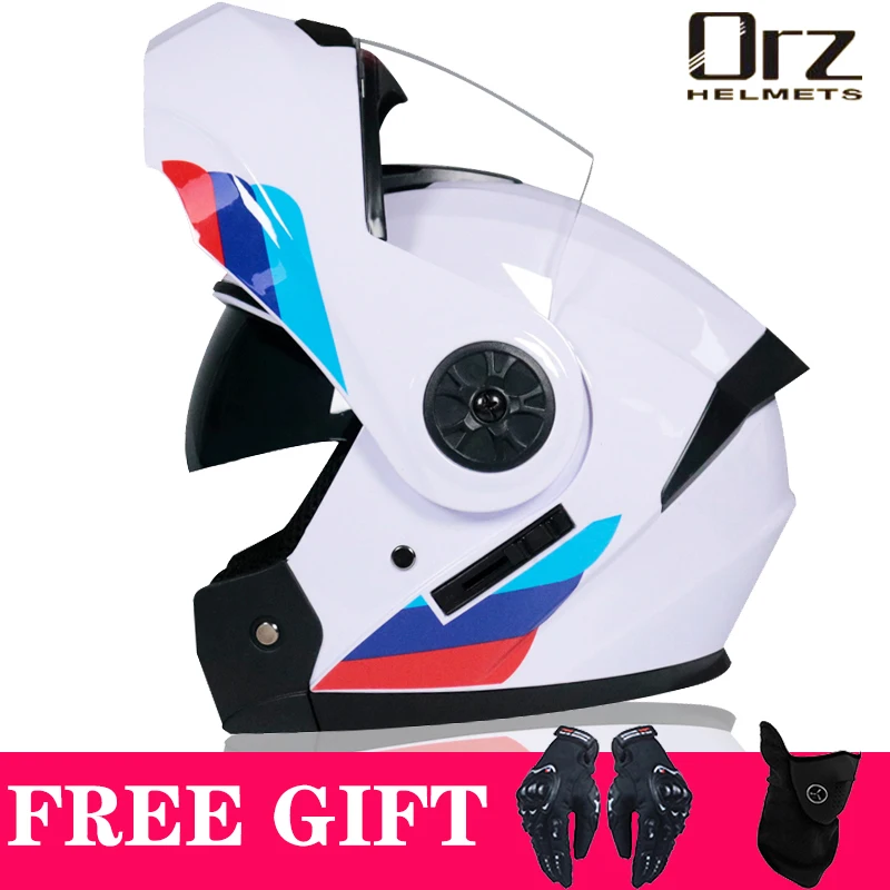 Мотоциклетный шлем откидной из АБС-пластика на все лицо гоночный сертификация Dot