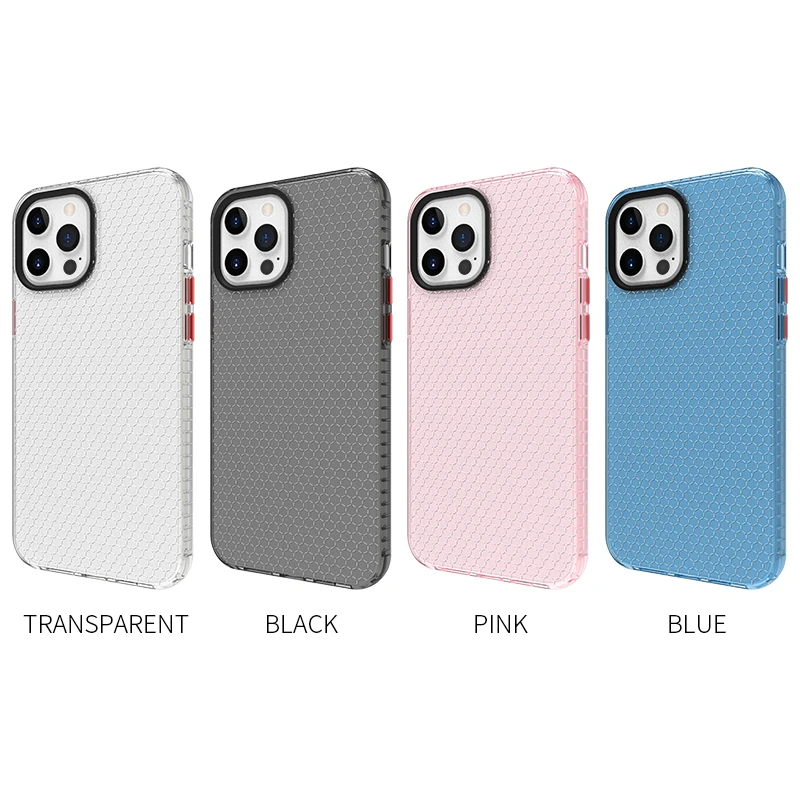 

Honeycomb pattern soft silicone transparent case for iphone 11 12 Pro Max phone case Mini X Xr Xs 6 6s 7 8 Plus anti-drop cover