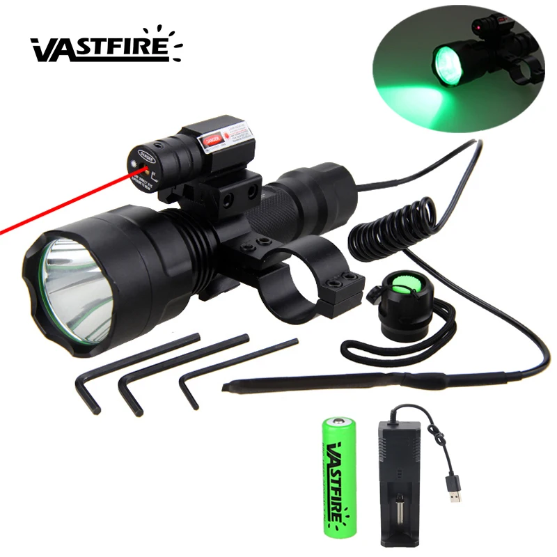 C8 светодиодный фонарь для тактической охоты винтовки страйкбольного оружия