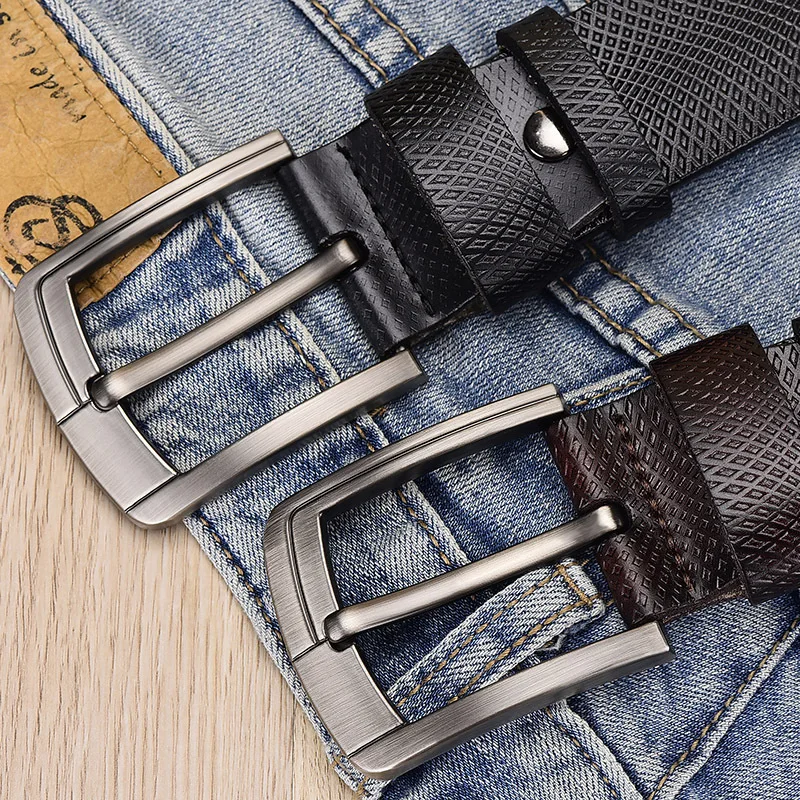 

PEIKONG Vintage style pin buckle cow genuine leather belts for men 130cm high quality mens belt cinturones hombre free shipping