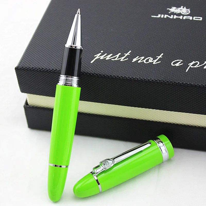Jinhao Шариковая ручка оранжевая ручка с серебряной клипсой материал Эсколар шариковая ручка Caneta Роскошные школьные канцелярские принадлежности