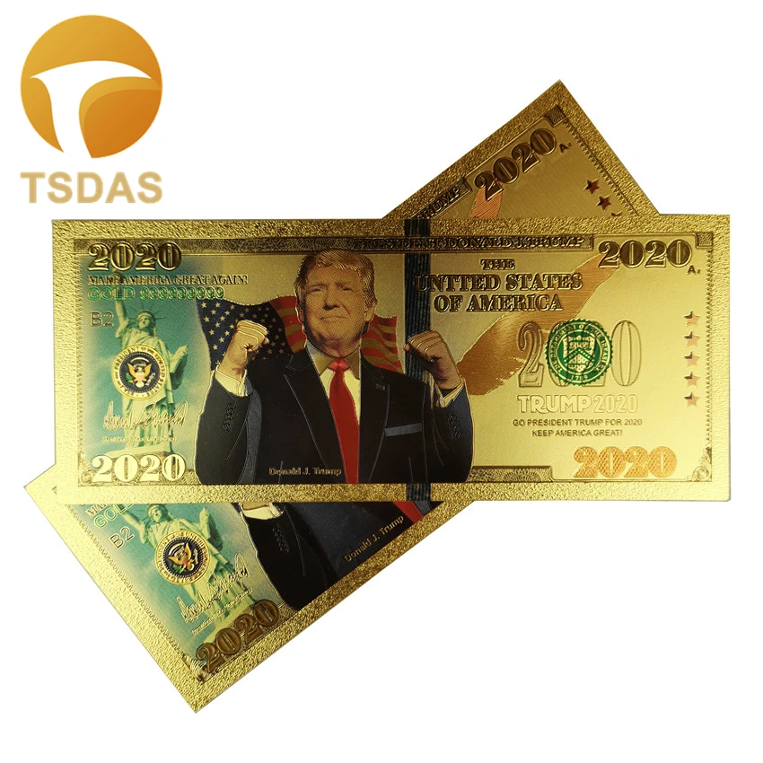 Новые банкноты 10 шт./лот американские с золотым покрытием Золотая банкнота