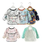 Детский непромокаемый нагрудник с длинным рукавом и рисунком