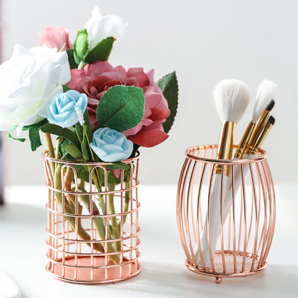 Металлический держатель для карандашей из розового золота подстаканник в форме