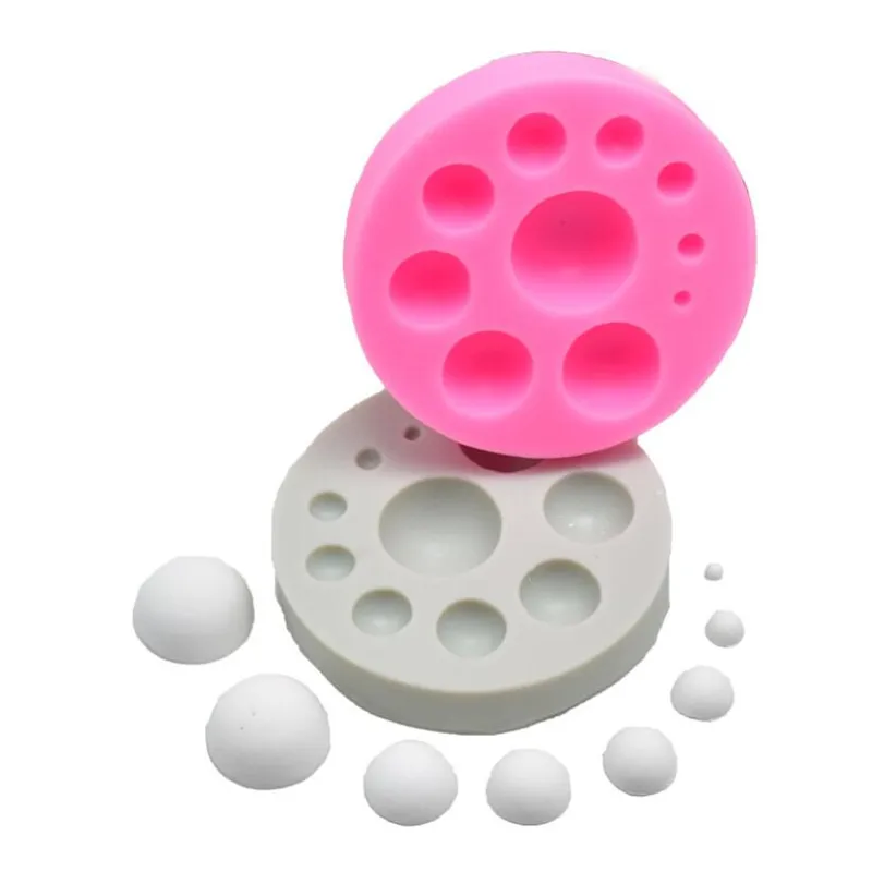 

DIY Sugar Craft Round Circle Silicone Mold 3D Bead Chocolate Fondant Mold Candy Clay Mould Christmas Party Cake Decorating Tools