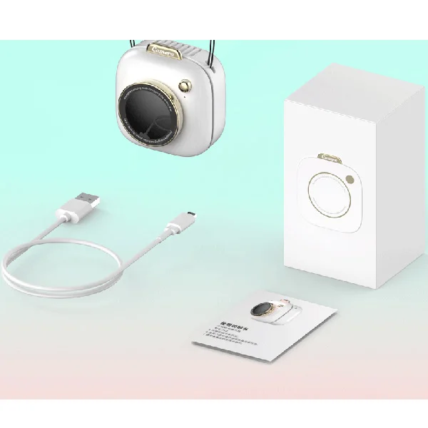 

Mini Camera Shape Portable Handheld Personal Necklace Fans Speed Adjustable Rechargable Fan for Camping Office Travel L5