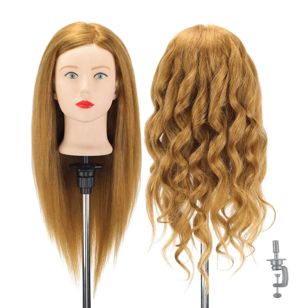 Профессиональная учебная головка с 80% реальными человеческими волосами