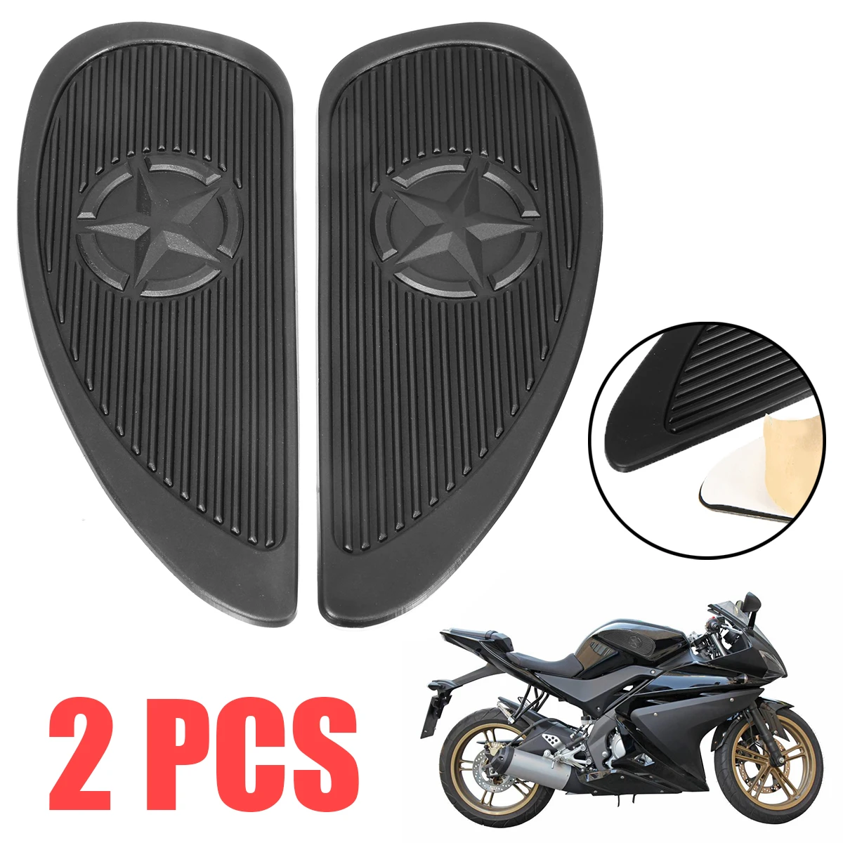 

New Arrival 1pair Motorcycle Tank Traction Pad Side Gas Knee Grip Protector Anti Slip Sticker For Suzuki For Honda H-arley
