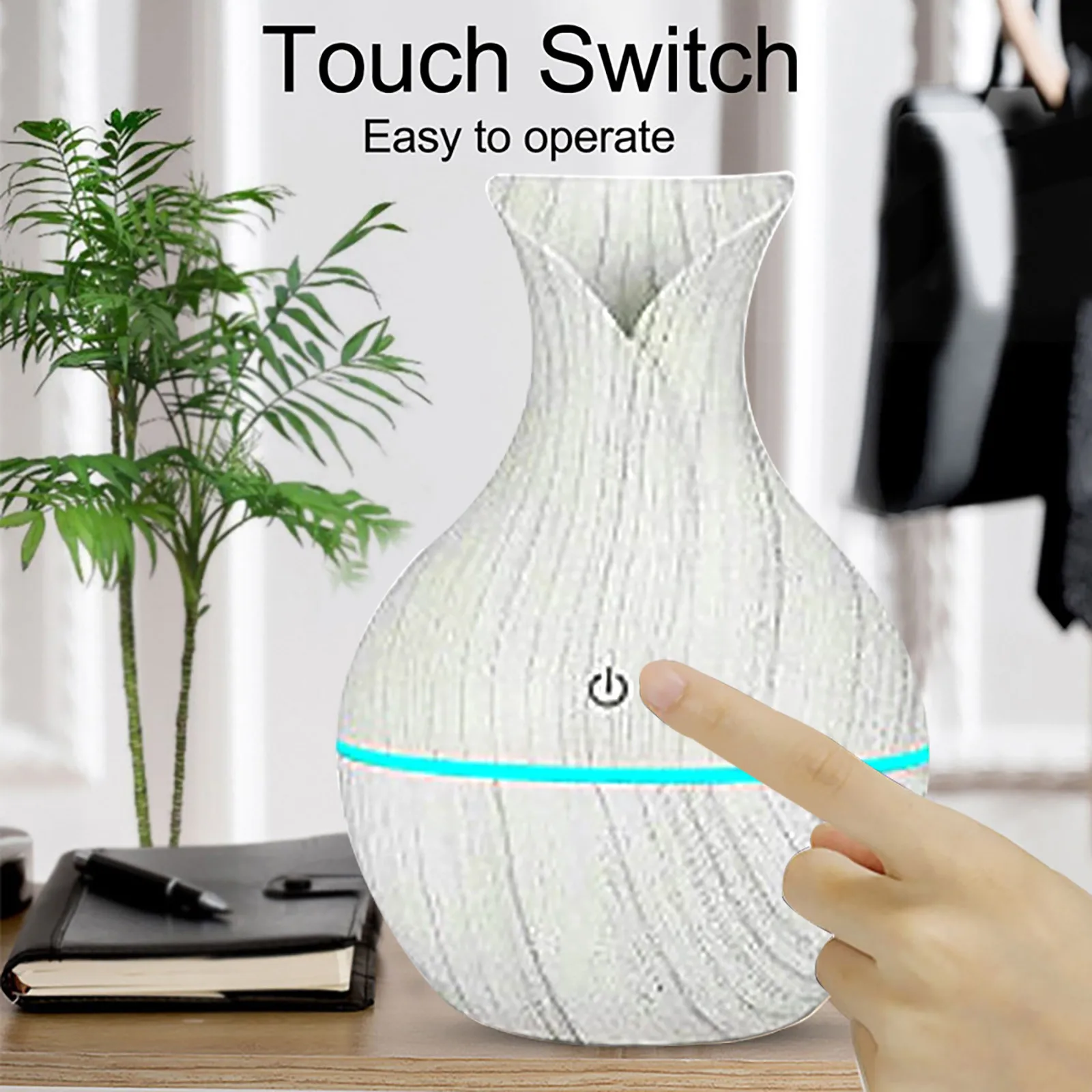 Electric Humidifier Essential Aroma Oil Diffuser Ultrasonic Wood Grain Air Usb Mist Maker With Led Light hogar | Дом и сад
