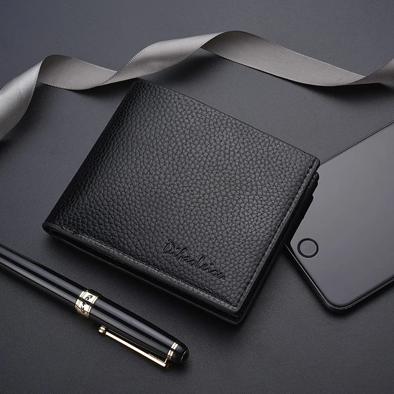 

Men Business Leather Billfold Wallet Brand Luxury Short Slim Male Purses Money Credit Card Thin Hombre Billetera Portafoglio