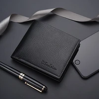 men business leather billfold wallet brand luxury short slim male purses money credit card thin hombre billetera portafoglio