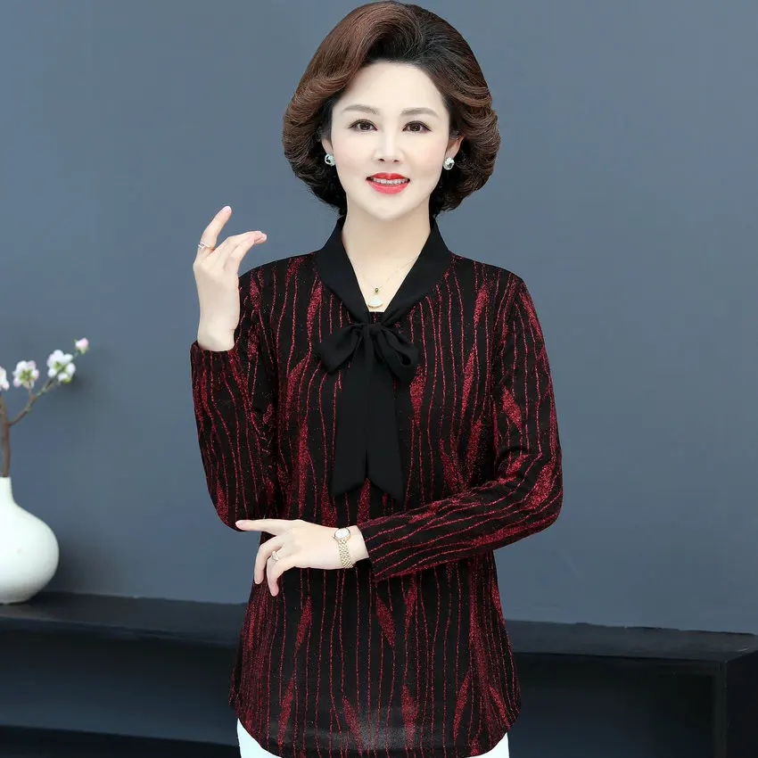 Черные блузки с бантом и воротником красные золотые женские весенние